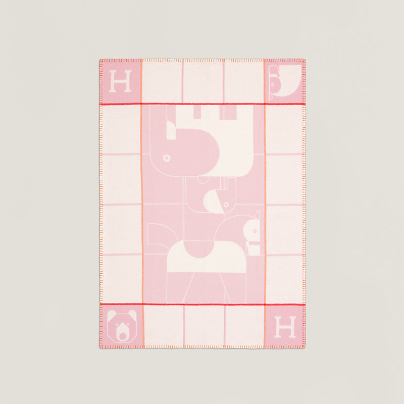 Animaux Blocks blanket - Grey | Hermès Mainland China